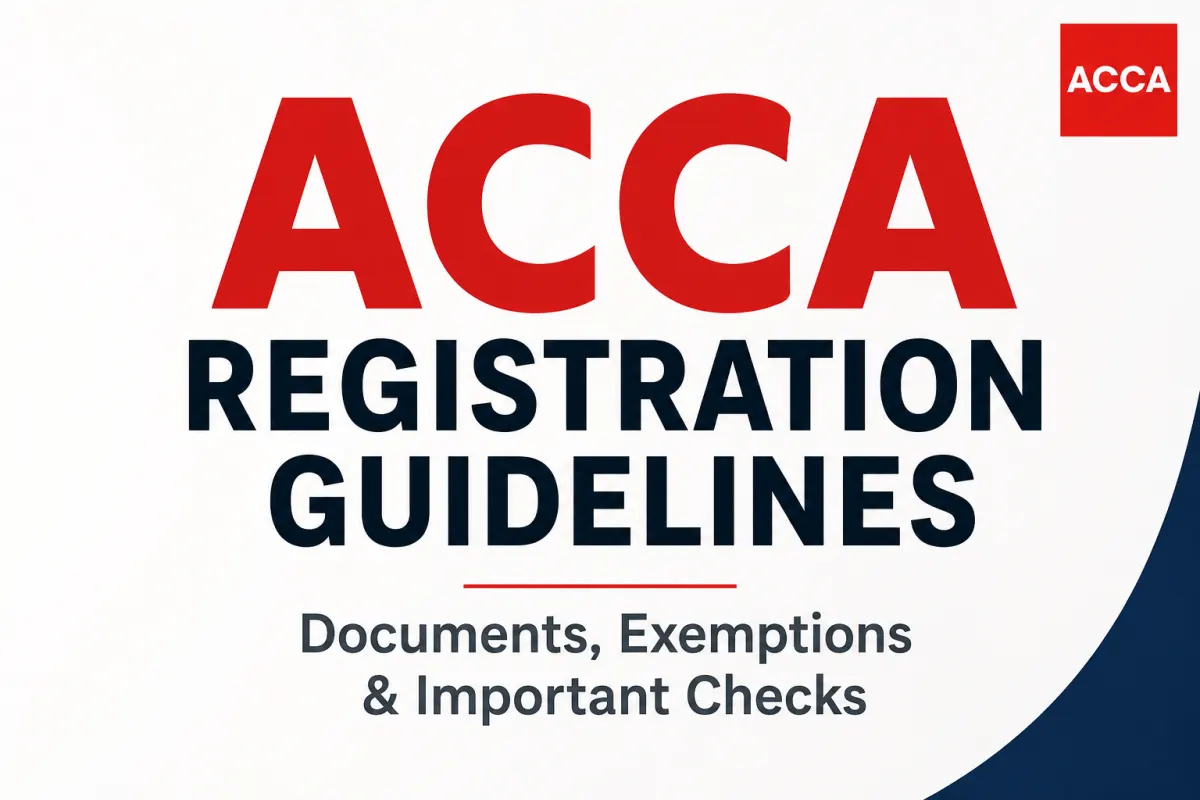 ACCA Registration Guidelines: Documents, Exemptions & Important Checks